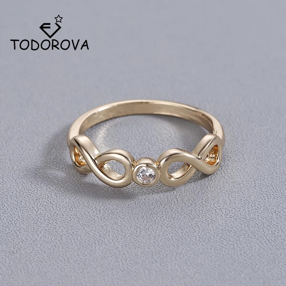 Todorova Eternity Infinity Crystal Rings for Women Men Jewelry Statement Wedding Ring Female Accessories | Украшения и аксессуары