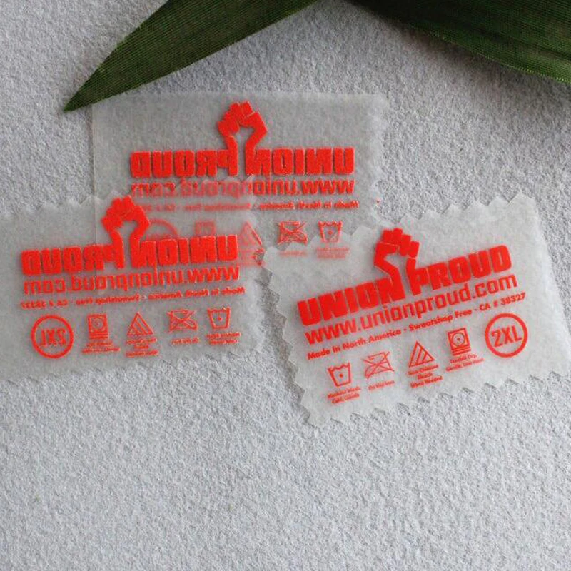 

customized heat transfer labels in Garment care Labels printing ink personal tags hot iron on clothing shoes name labels