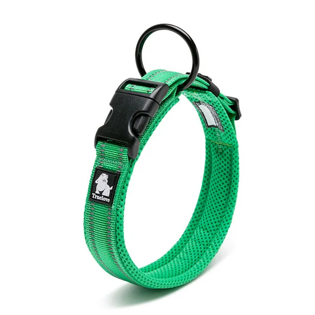 Grass green Truelove мягкий сетчатый ошейник 3 м нейлоновые Собачьи Ошейники со светоотражающими прогулочная тренировочные поводки для собак для бега, домашним животным, ошейник для 11 Цвета - Цвет: Grass green