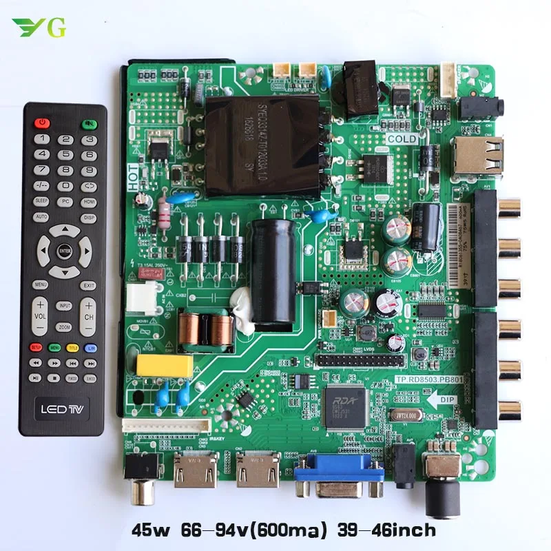 45W(40-46inch) SKR.801/TP. V56.PB801 три в одной плате совместимый V56.PB726 с пультом дистанционного управления 32-46 дюймов аутентичный TP. V56.PB726/TP. VST59S - Цвет: 45W(40-46inch)