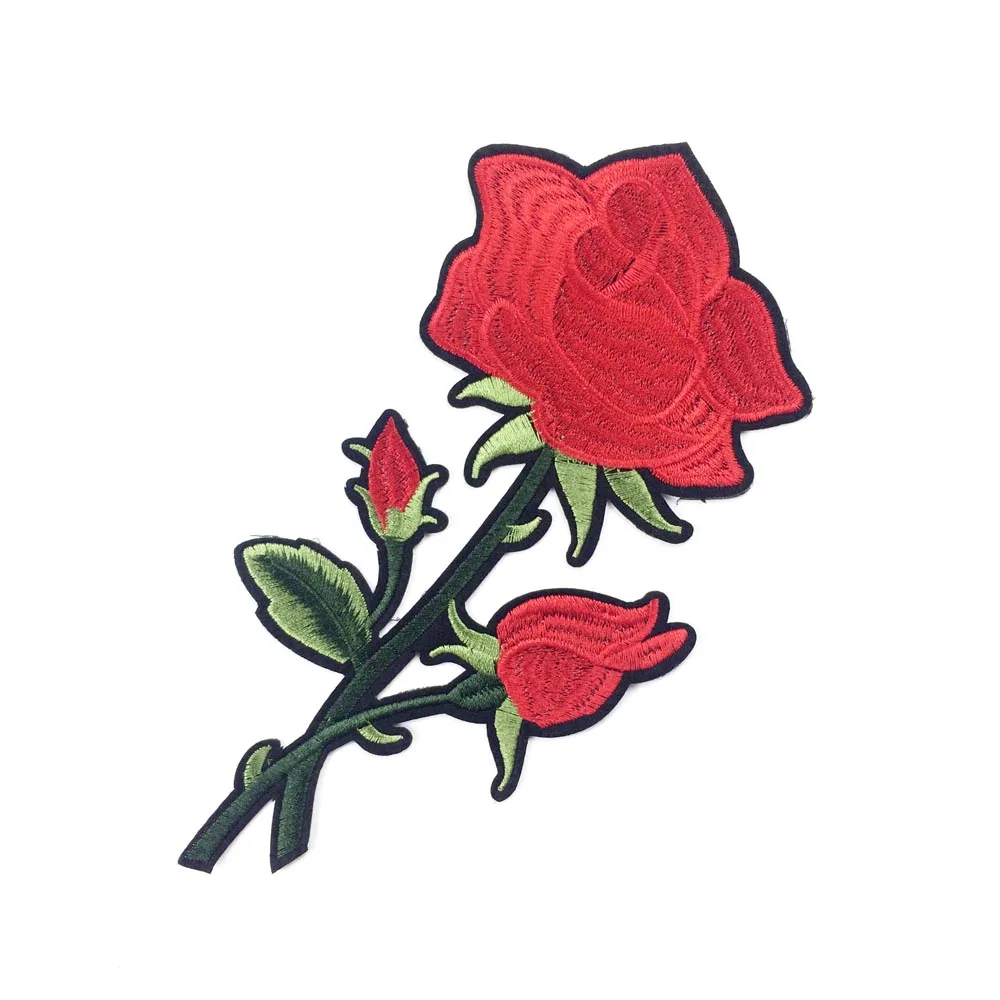 Вышитая наклейка с помощью утюга для одежды вышивка Цветочная аппликация