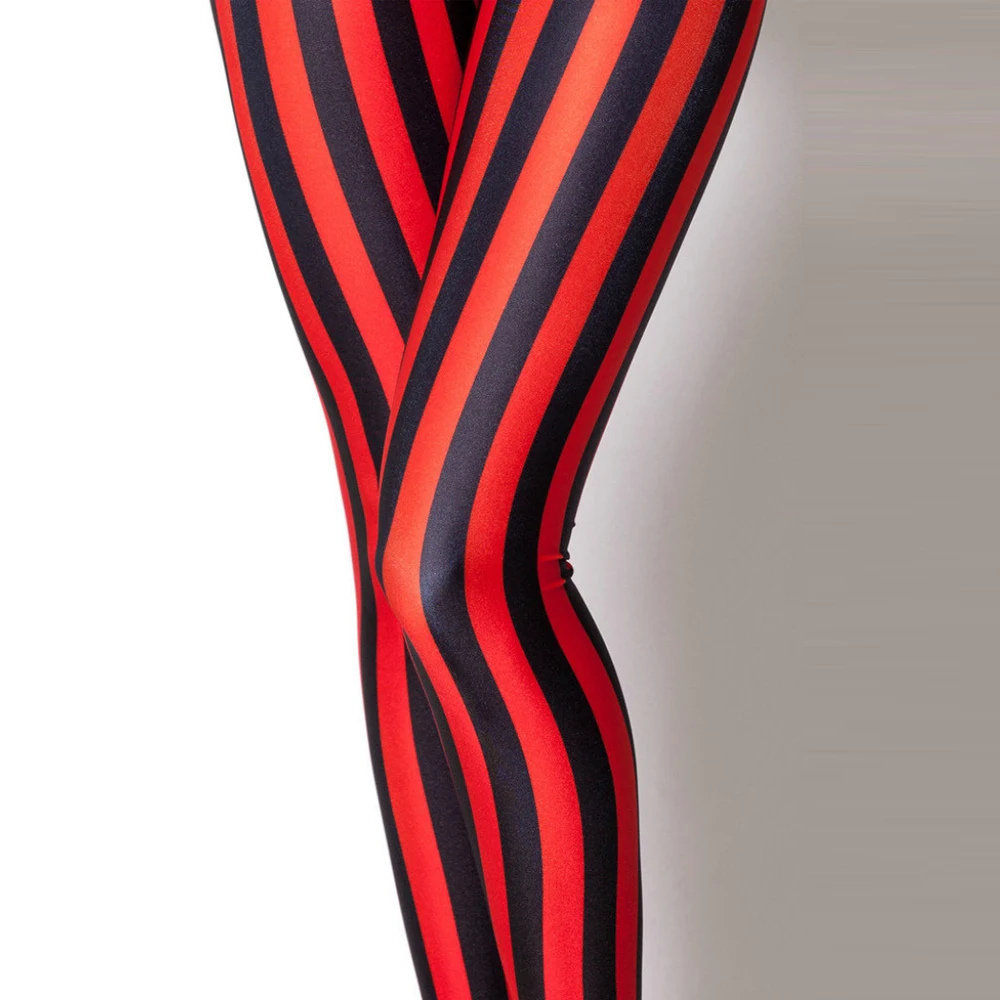 S 4XL женские черные и красные леггинсы в полоску для фитнеса молочные спортивные