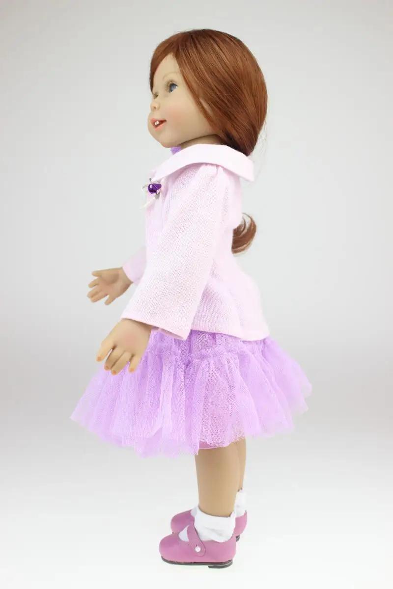 

45cm toy Silicone reborn dolls, lifelike vinyl body girl bjd doll children birthday gift holiday gift with real baby skirt toy