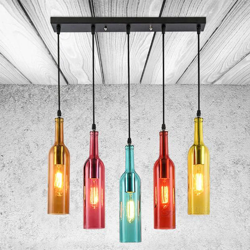Креативный Лофт Современная подвеска в виде бутылки вина лампа E27 Led Ретро