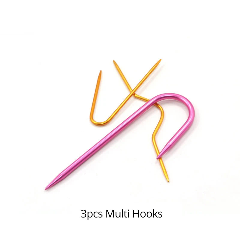 3pcs multi hooks 40 шт. Сделай Сам декоративный набор инструментов алюминиевый Сафти пинкс лента пластиковые вязальные иглы стежки маркеры швейные инструменты аксессуары - Цвет: 3pcs multi hooks