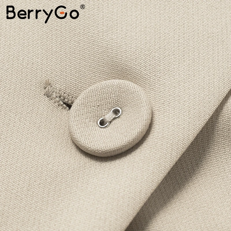 BerryGo винтажный плащ, Блейзер, женское платье, офисное платье, v-образный вырез, шаль, платье без рукавов, женское однотонное вечернее платье знаменитостей, vestidos