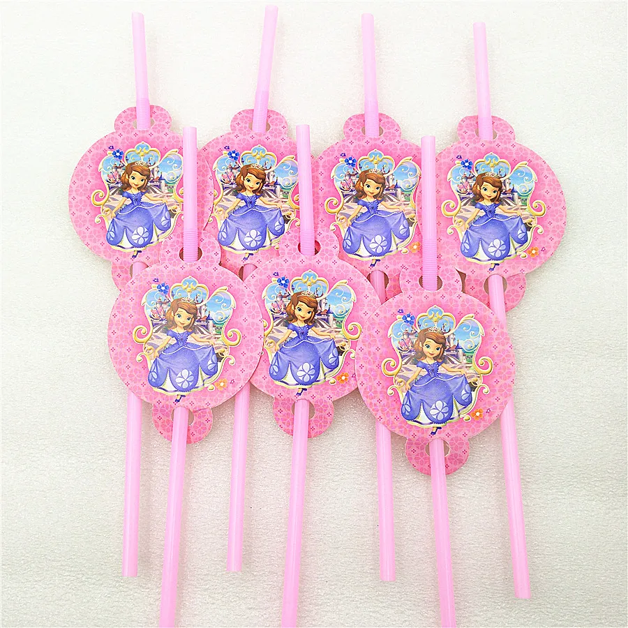 50 шт./компл. Принцесса София День Рождения вечерние украшения плиты пить
