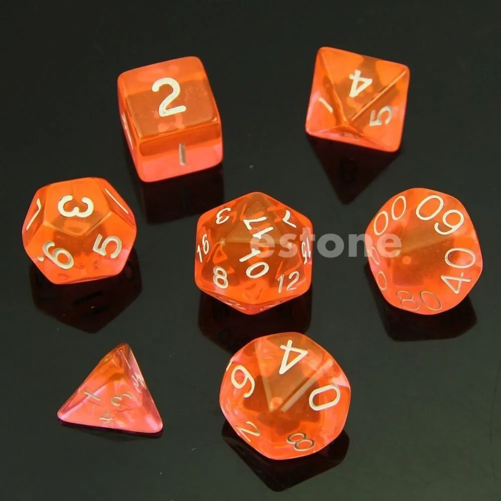 Игрушечные кубики 1 комплект 7 кубика D4 D6 D8 D10 D12 D20 для ролевой игры поли кости