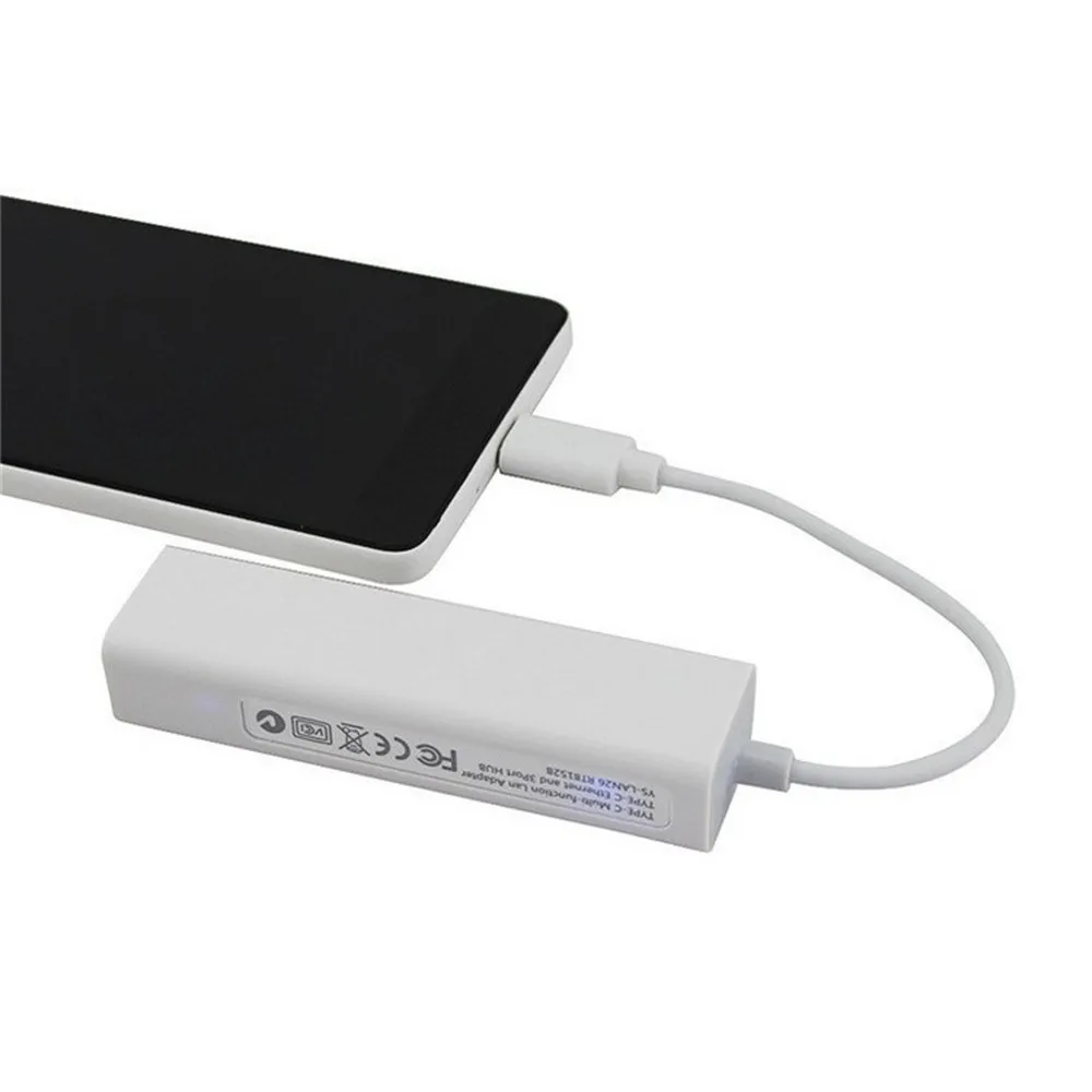 50 шт. 3 порта USB 0 концентратор типа C к RJ45 100 Мбит/с Ethernet LAN адаптер данных Type