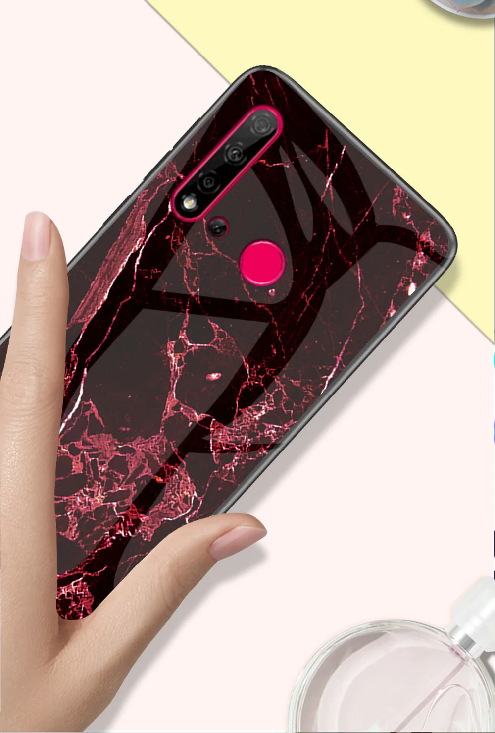 Модный чехол из закаленного стекла для huawei P20 Lite, мягкий силиконовый защитный чехол для телефона P20 Lite