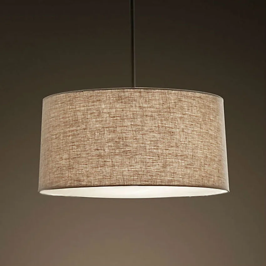 Современная льняная ткань абажур LED подвесной светильник диаметр 30 60 см Led для