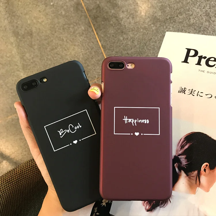 Чехол из матового поликарбоната для IPhone X 7 6 S 8 Plus простая надпись Happing Be Cool жесткая