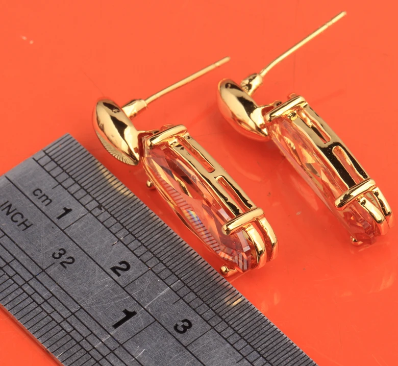 Стильный Большой овальный оранжевый коричневый шампанское камни кубического