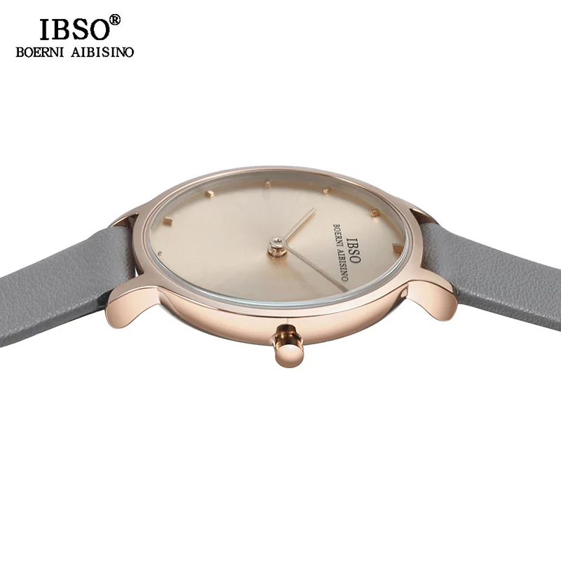 IBSO брендовые простые женские наручные часы с кожаным ремешком Relogio Feminino Модные