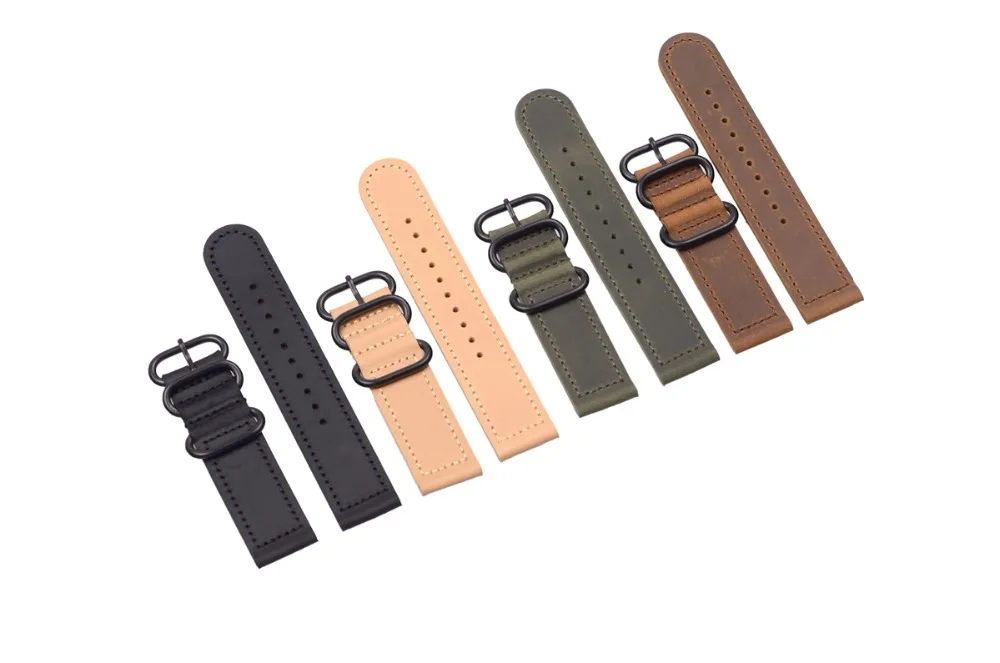 

EACHE Vintage Two Parts ZULU leather Watch Straps More Colros & Size 20mm 22mm 24mm