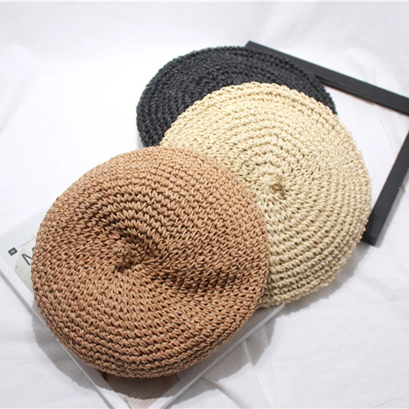 Женская соломенная шляпа регулируемая однотонная дышащая весна лето 2019|Женские