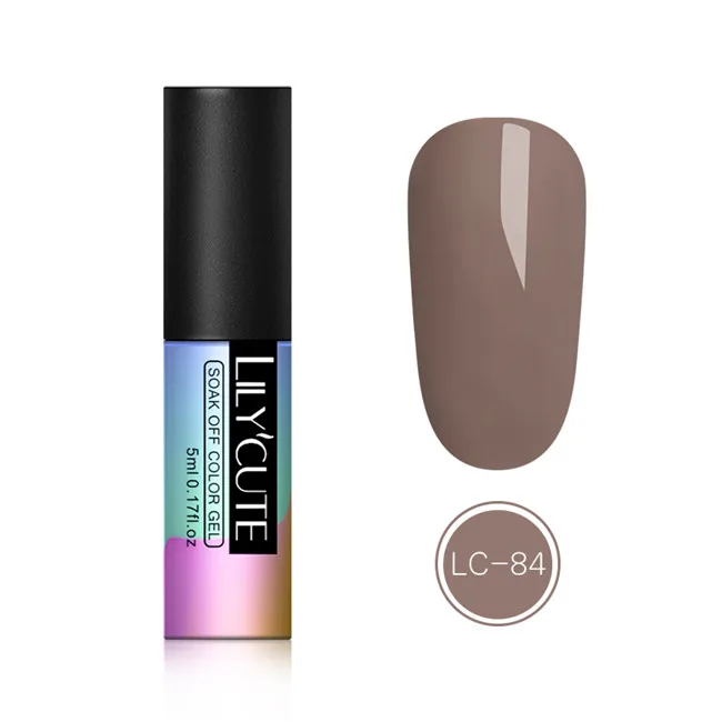 LC-84 LILYCUTE Nude чистый цветной Гель-лак замочить от УФ светодиодный Гель-лак стойкая черная белая розовая основа Гель-лак для маникюра - Цвет: LC-84