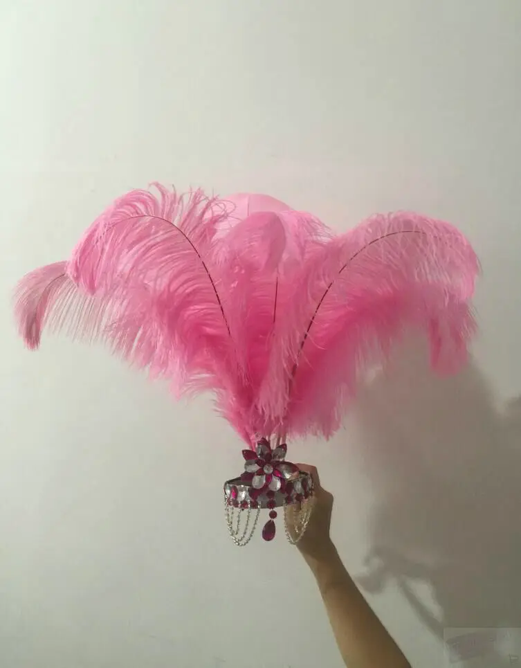 Белый черный синий красный перо головной убор для детей carnaval сценический головной убор для девочки