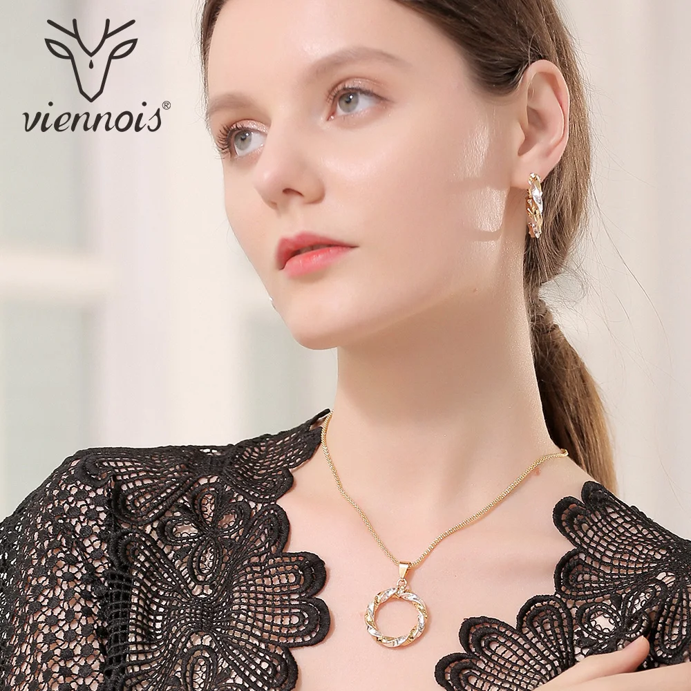Viennois Новые Круглые Ювелирные наборы для женщин смешанный золотой и серебряный