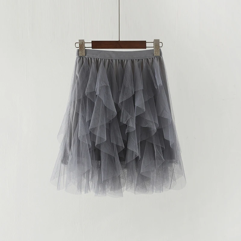 Пышная многослойная мини-юбка из фатина вечерние юбки-пачки с рюшами