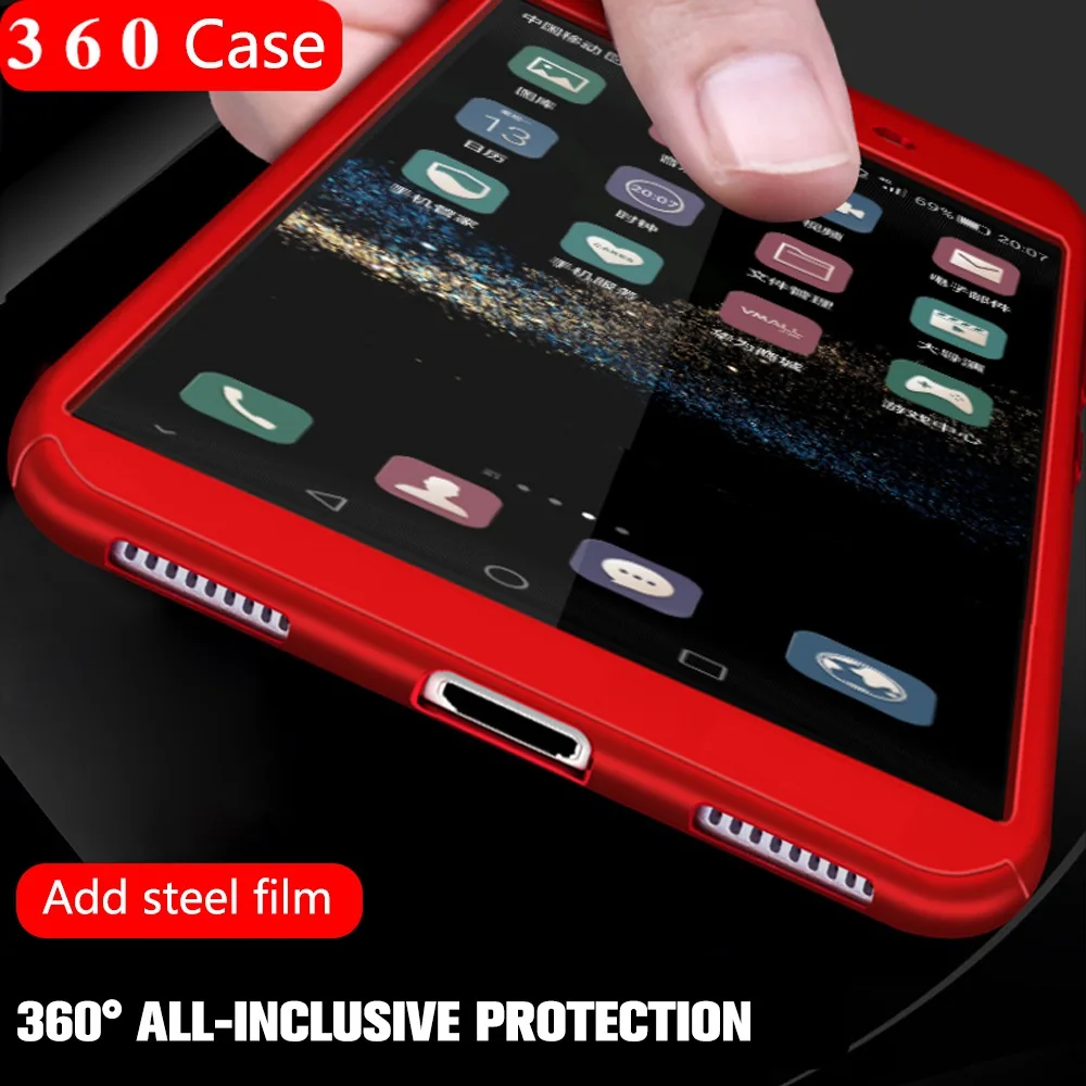 360 Full Case For iphone 7 Plus 6 6S X XS XR Max Coque shockproof PC Cover Luxury With Glass Etui |