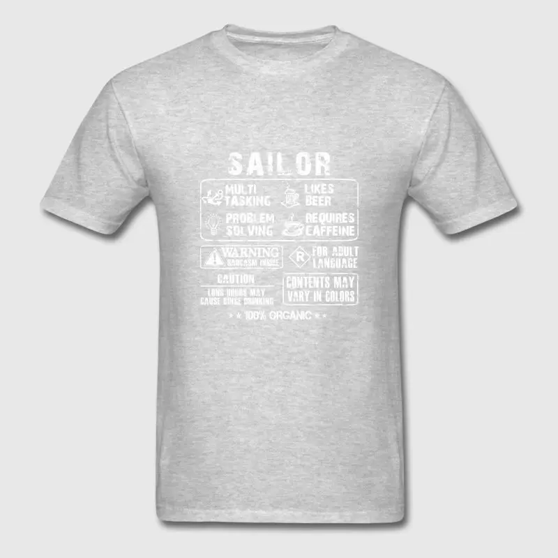 Юмор футболка для Для мужчин Homme Sailor Awesome моряка задачи футболки Сумасшедший