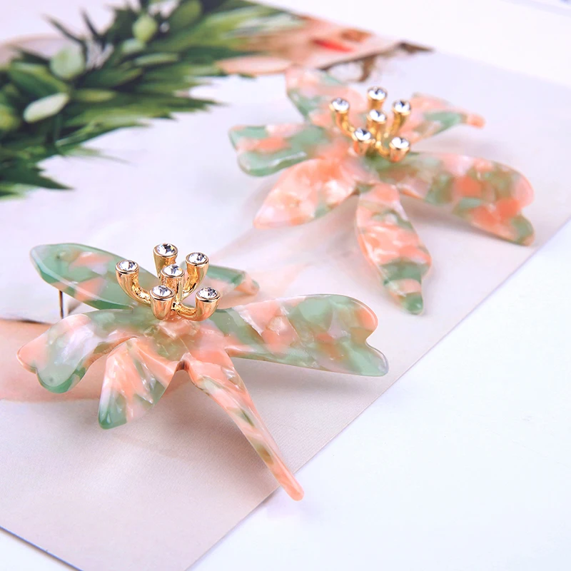 BALANBIU Unique Undertint Resin Flowers Drop Earrings For Women Party Crystal Ornament 2019 Newest Fashion Jewelry Accessories | Украшения