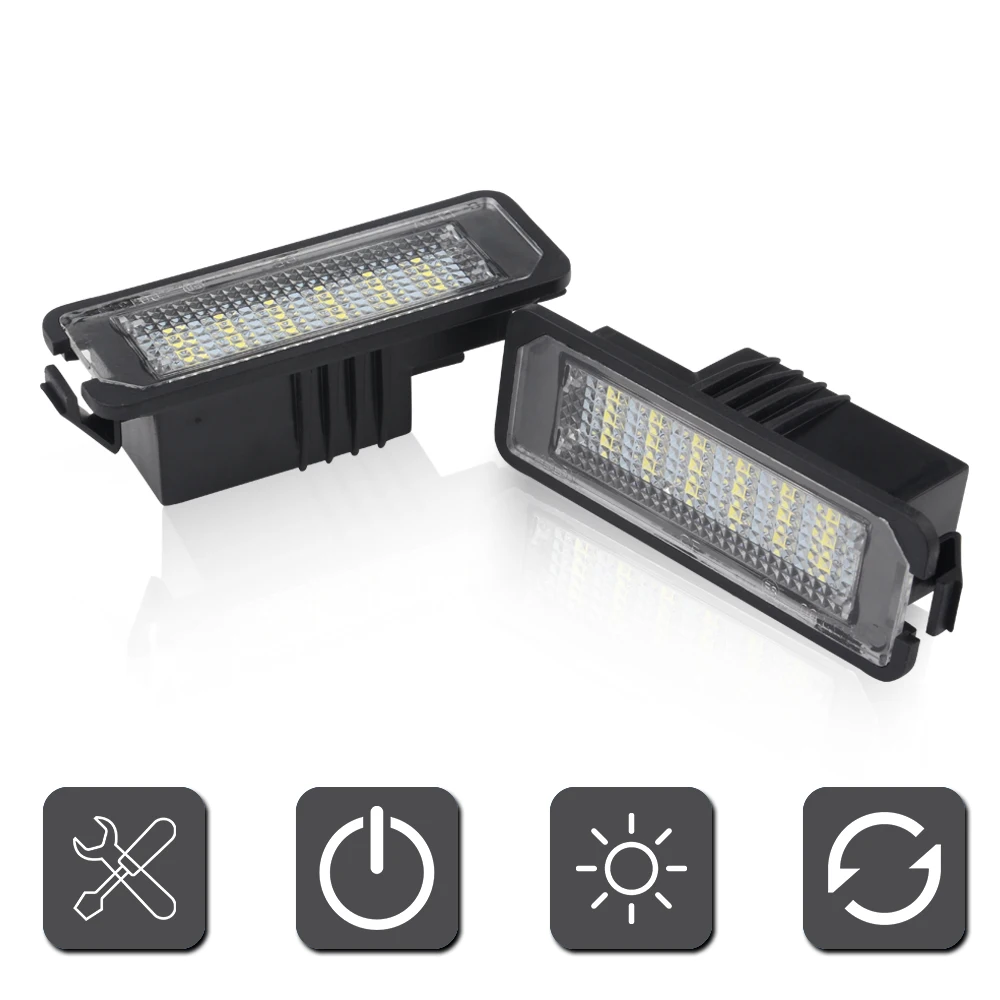 2 шт. Автомобильные светодиодные номерные знаки без ошибок для Volkswagen Passat CC Golf 4 5 6 VW