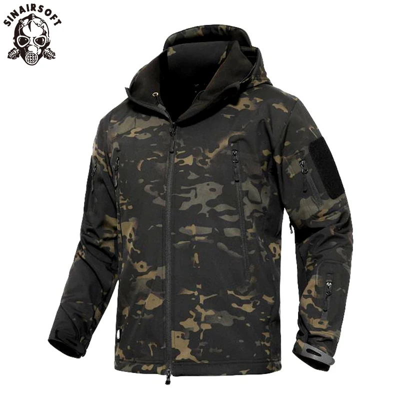 

SINAIRSOFT Men Military Tactical Softshell Jackets Outdoor Waterproof Sport Camouflage Hunting Camping Hiking Jacket Windbreaker