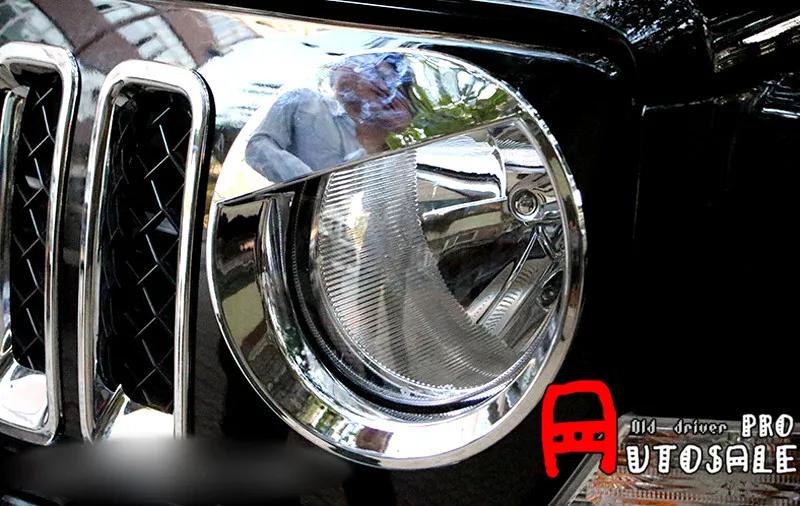 Накладка на переднюю фару Jeep Patriot 2011 2012 2013 2014 2015 2 шт.|Хромирование| |