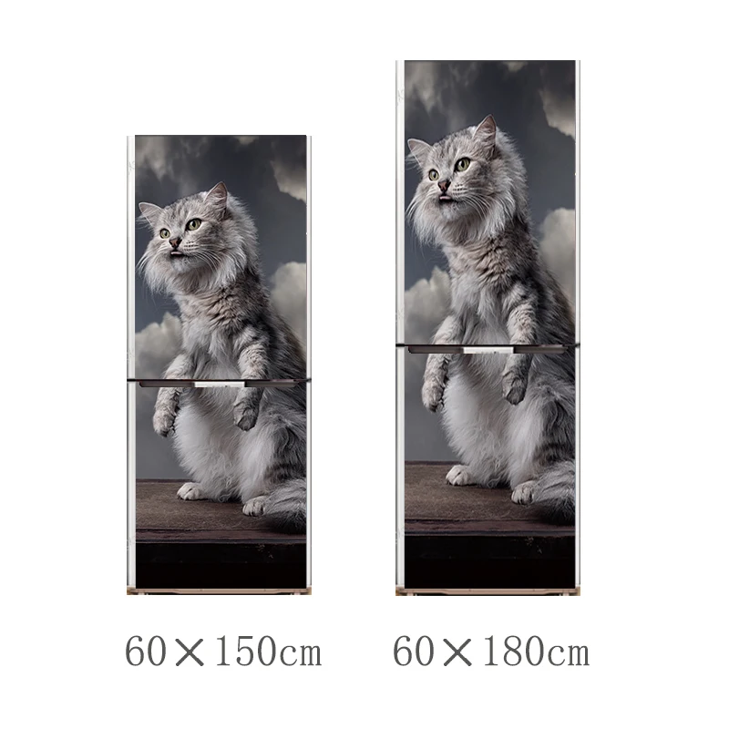 60x15 0 см/60x180 см милый рисунок кошки стикер на холодильник ПВХ дверь холодильника