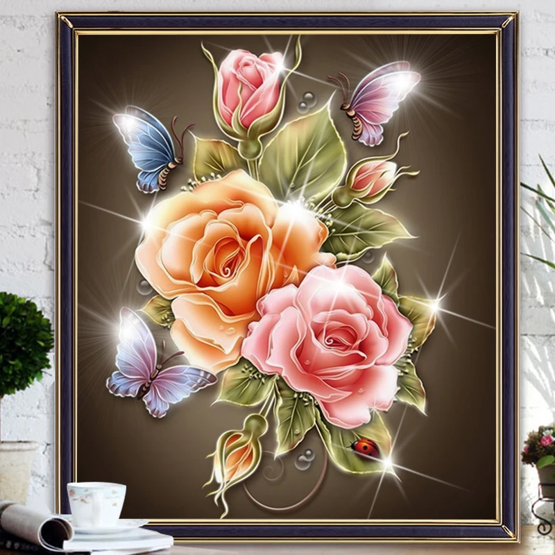 Новый 5D Diy алмазная живопись цветы алмазы мозаика крестом Magic квадратная Алмазная