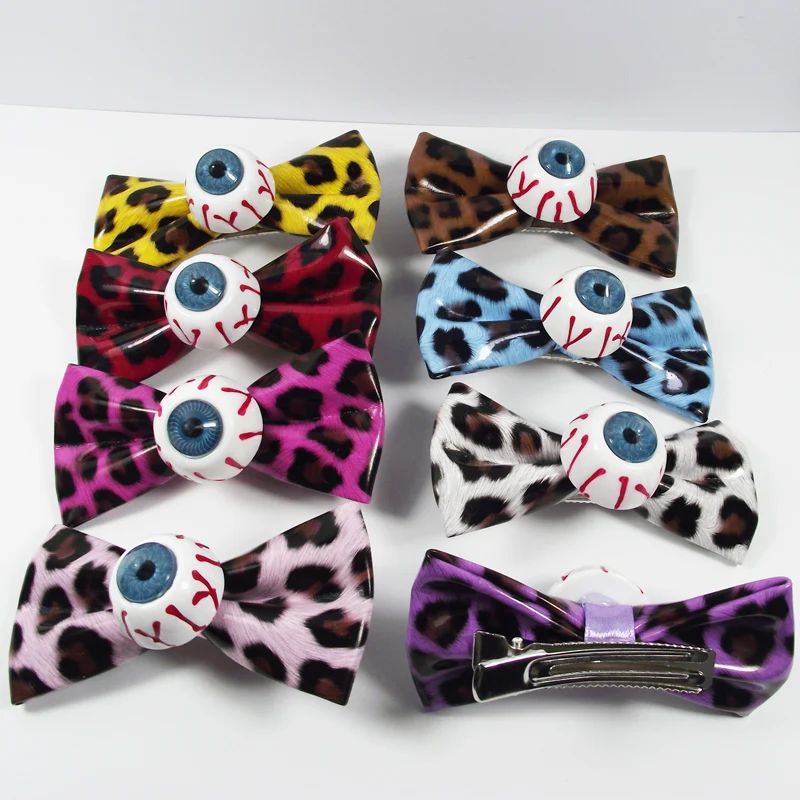 Заколка для волос на молнии с бантом и леопардовым принтом 1 шт.|eye hair clip|hair pinseye |