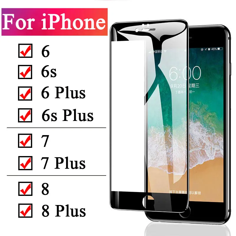 Protective Glass On The For iPhone 6s 6 Plus S 7 8 Screenprotector Tremp Tempered Aphone 6plus 6splus 7plus 8plus Aifon Glas | Мобильные