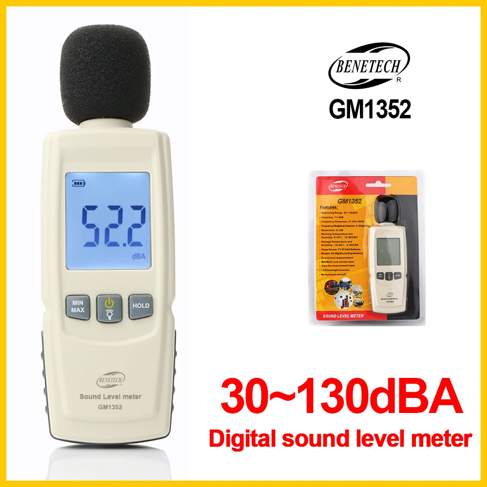 

Digital Mini Sound level meters Decibel meter Noise Audio detector Diagnostic-tool Automotive Microphone Tester GM1352-BENETECH