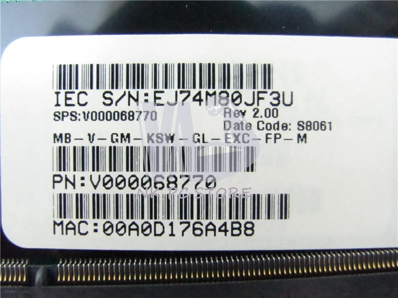 Материнская плата V000068770 V000069110 для ноутбука Toshiba Satellite A100 A105 материнская 945GM DDR2 без