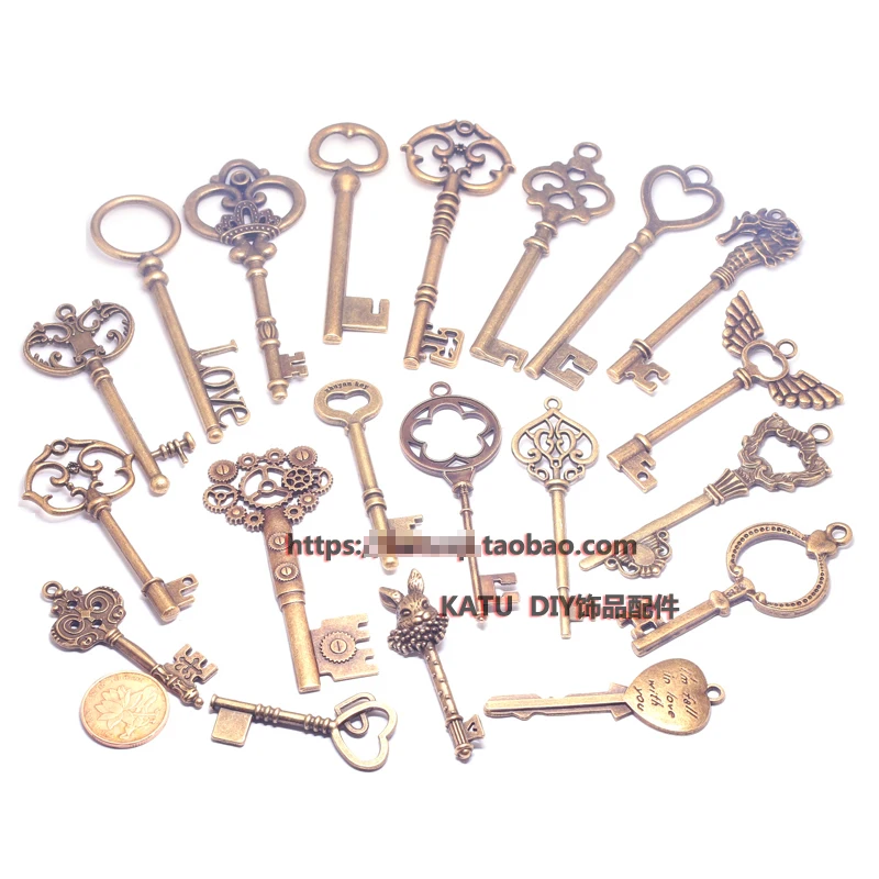 Новый набор из 20 антикварных Ретро винтажных старинных бронзовых ключей