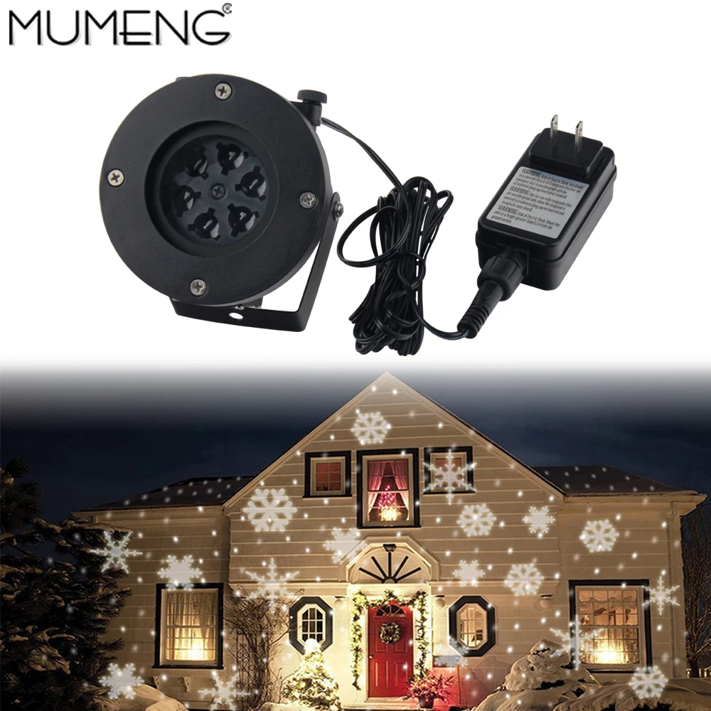Mumeng Снег Лазерный свет Пейзаж Pattern Украшение Праздника Лампы Проектора IP65 Сад