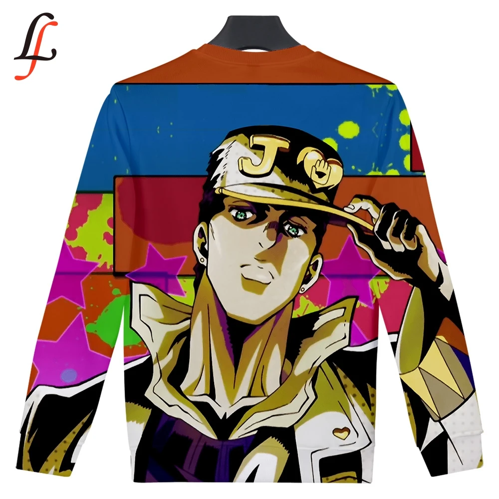 Новинка аниме JOJO 3D принт толстовки без шапочки для мужчин и женщин с круглым