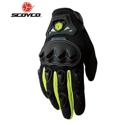 Green SCOYCO мотоциклетные перчатки летние дышащие носимые защитные Guantes Moto Luvas альпийский Мотокросс звезды Ганц мото Лето guant - Цвет: Green