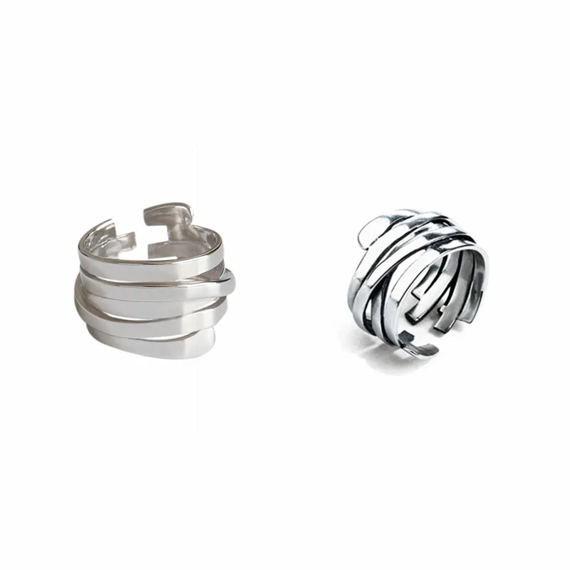 Персонализированные серебряные кольца с необычной геометрической формой для женщин, украшения для помолвки, открытый палец.