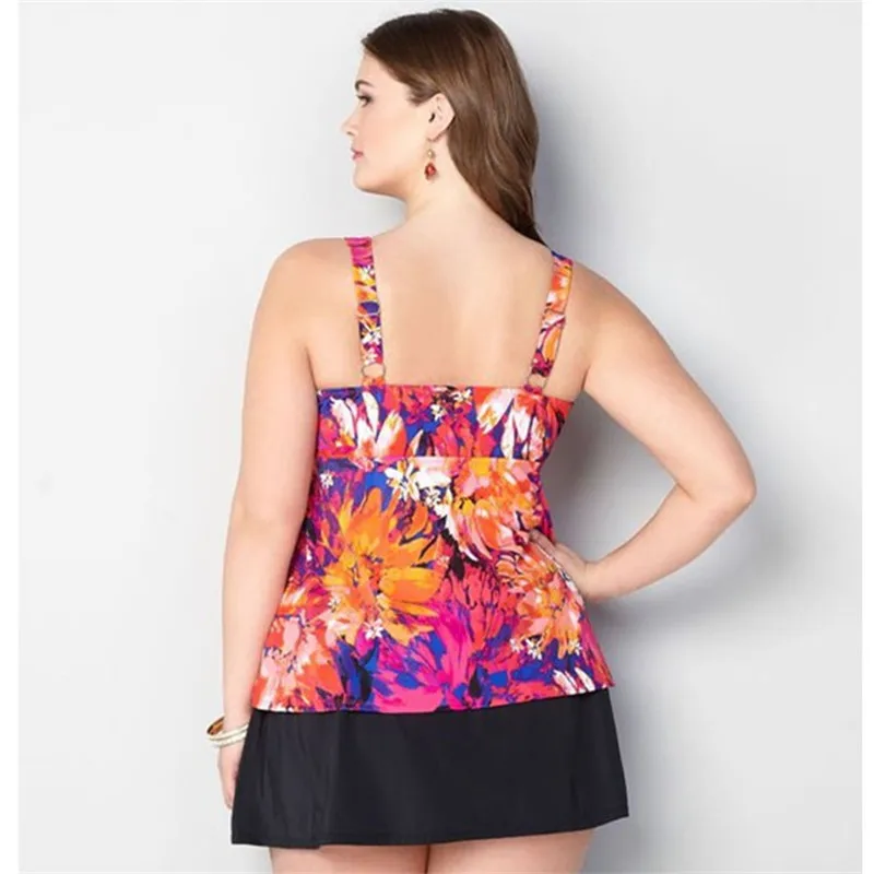 

2018 Large Size XL-4XL Beach wear Retro Print Women Big Swimming Suits Female Biquini Plus Size 2XL 3XL Swimwear Ladies Biquini