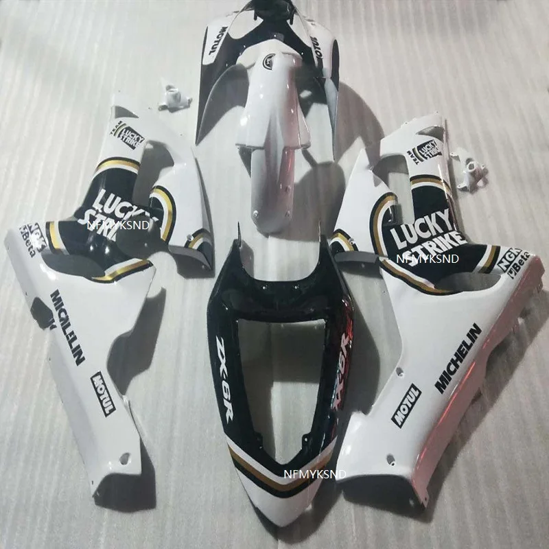 Черные/белые Обтекатели корпуса для KAWASAKI NINJA ZX 6R 05-06 ZX636 9SH22 ZX6R 05 06 636 ZX-6R 2005 2006 в