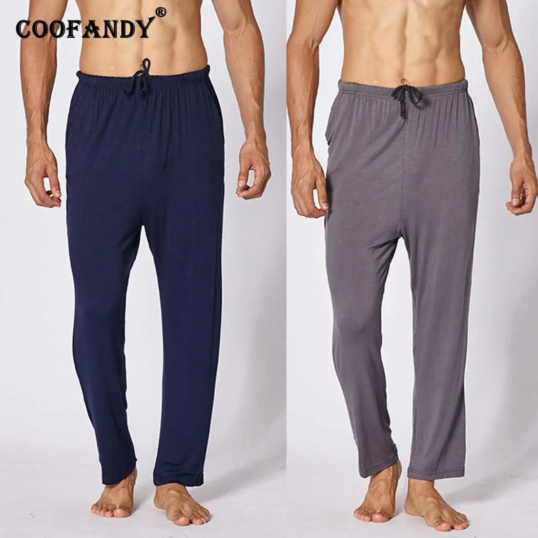 Мужские повседневные свободные модальные пижамные штаны хлопковые дышащие домашние весенние Осенние
