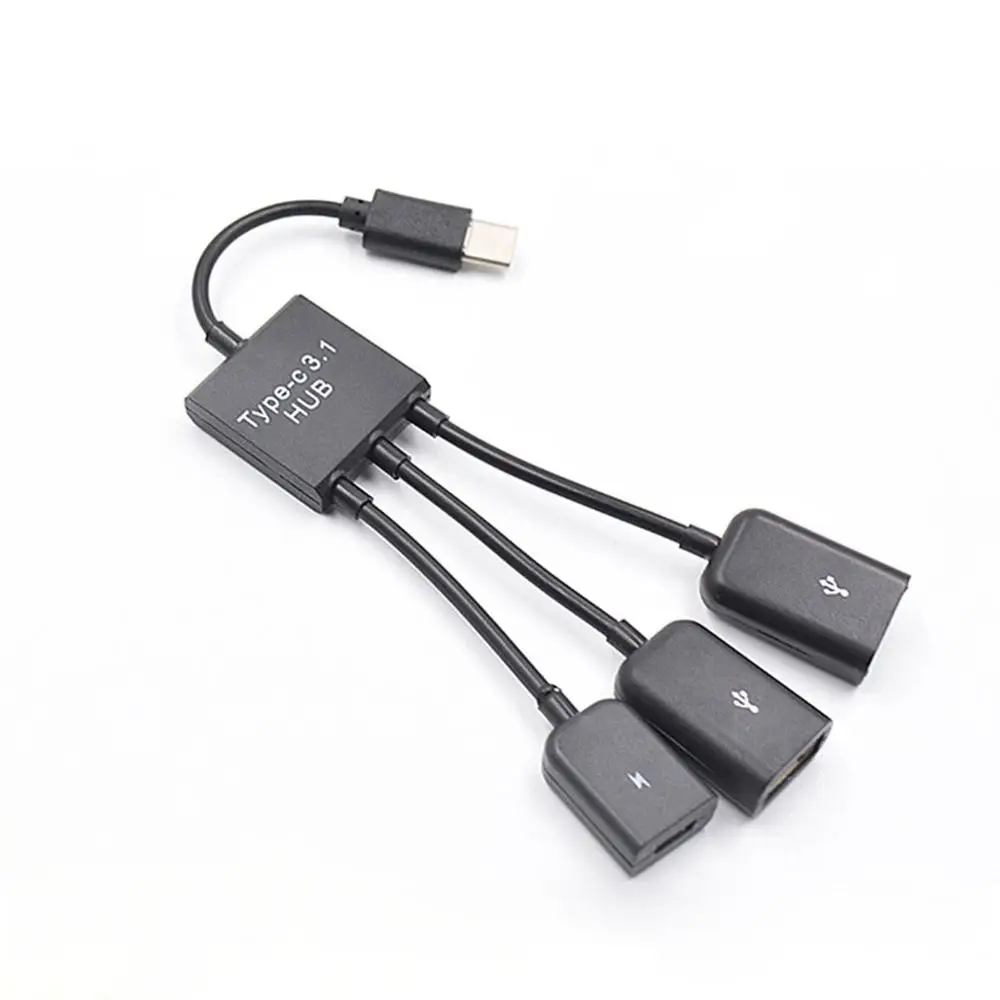 Дата-кабель для зарядки type-C/Micro кабель 3 в 1 USB C OTG кабель хоста ремень для втулки адаптер разветвитель - Цвет: TYPE-C OTG