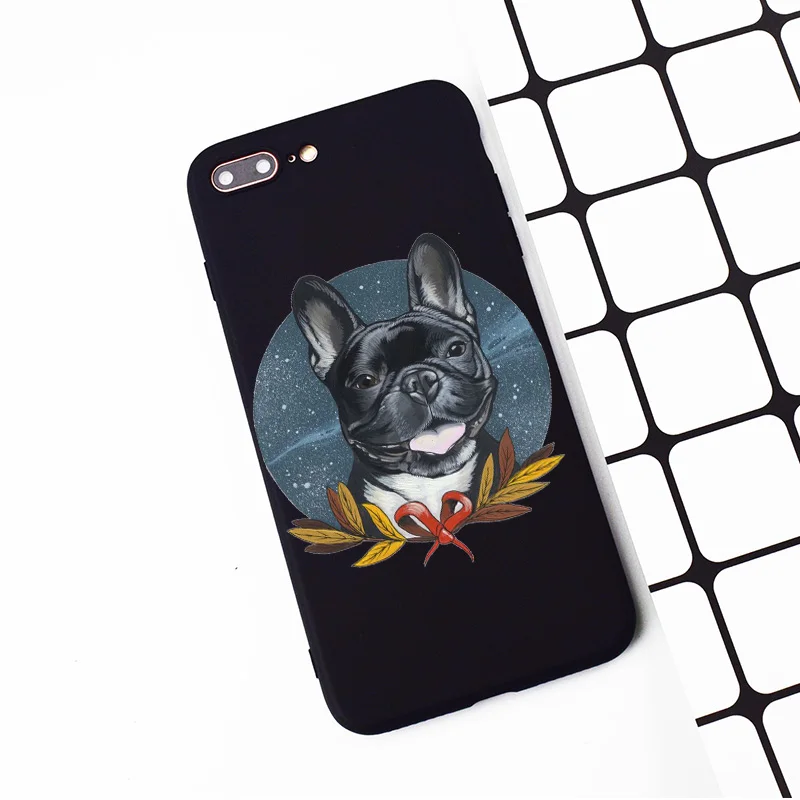 M224 Черный силиконовый чехол с французским бульдогом для Apple iPhone 11 Pro XR XS Max X 8 7 6 6S Plus