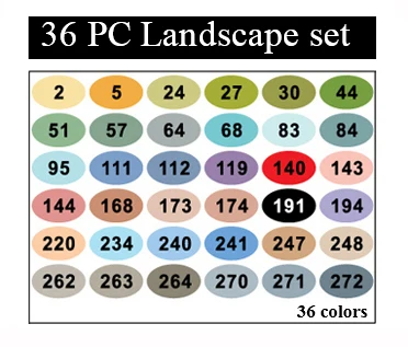36 Landscape set Finecolour EF101 160 цветов Профессиональный эскиз двуглавый художественные маркеры для анимации/ландшафта/промышленного дизайна - Цвет: 36 Landscape set