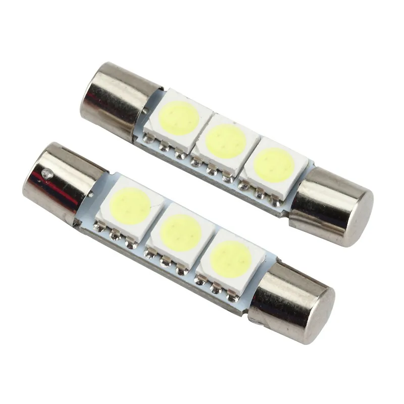 10 шт. прожектор Festoon Dome T6.3 28 мм 31 3 SMD 5050 Светодиодная лампа 3smd автомобильные