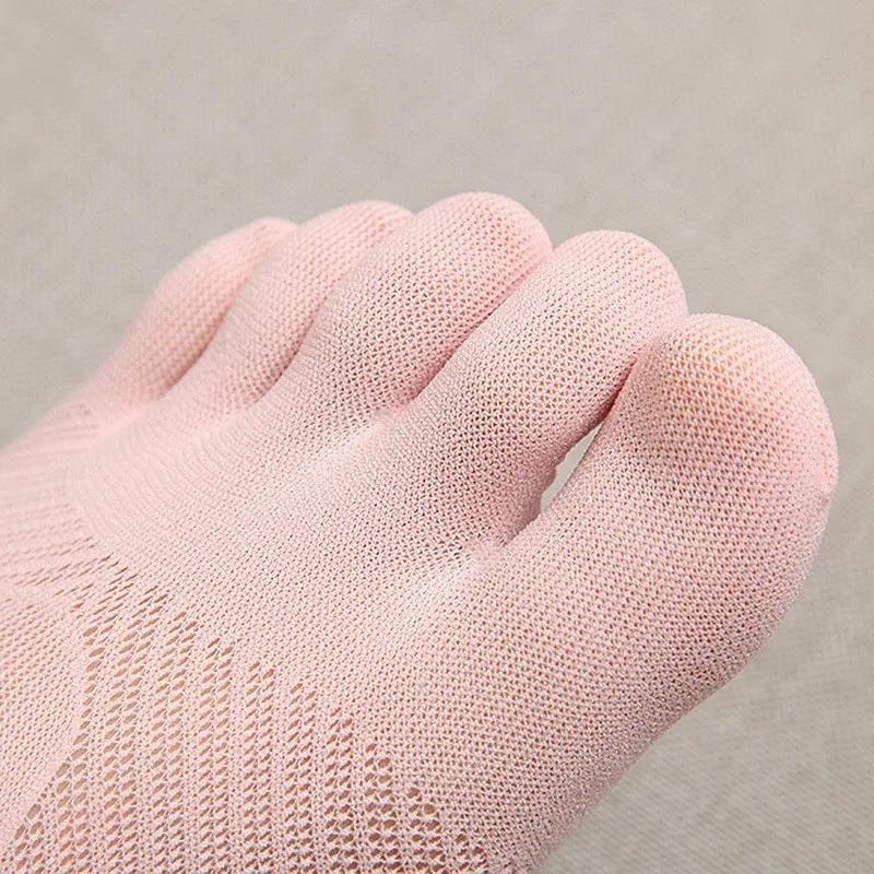 Летние носки с пятью пальцами сетчатые ажурные пушистые короткие до щиколотки