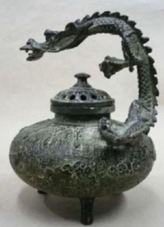 Редкий старинный култур бронзовый дракон ладан курильница бесплатная